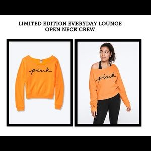 Pink open neck crew everyday lounge